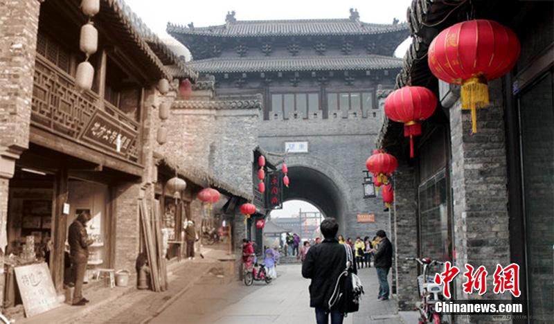 揚(yáng)州大學(xué)生拍古城新老對(duì)比照